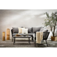 LOUNGEGARNITUR Stahl  - Schwarz/Grau, MODERN, Kunststoff/Textil (210/72/210cm) - Ambia Garden