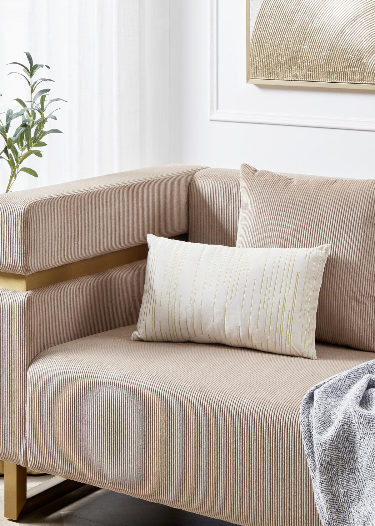 ZIERKISSEN  30/50 cm   - Beige/Goldfarben, Basics, Textil (30/50cm) - Eglo