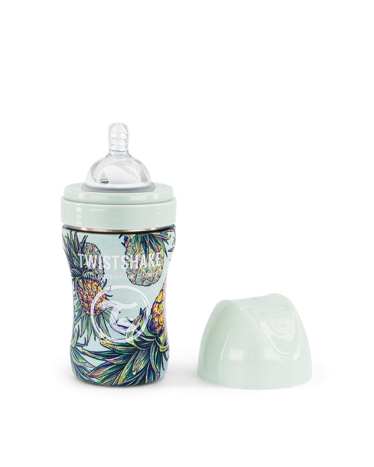BABYFLASCHE 260 ml  - Hellblau/Grün, Trend, Kunststoff/Metall (7.6/7.6/16.5cm) - Twistshake