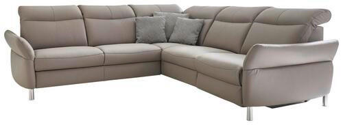 ECKSOFA Grau Echtleder  - Grau, Design, Leder/Metall (260/260cm) - Beldomo Speed