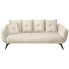 3-SITZER-SOFA Velours Schwarz, Beige  - Beige/Schwarz, Modern, Textil/Metall (236/94/103cm) - Livetastic