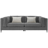 3-SITZER-SOFA in Cord Grau  - Silberfarben/Schwarz, Design, Textil/Metall (250/82/112cm) - Livetastic