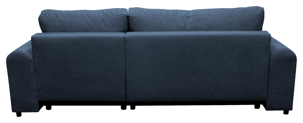 ECKSOFA in Struktur Dunkelblau  250/160 cm  - Schwarz/Dunkelblau, Design, Kunststoff/Textil (250/160cm) - MID.YOU