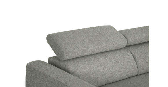 ECKSOFA in Struktur Hellgrau  280/205 cm  - Hellgrau/Schwarz, Design, Textil/Metall (280/205cm) - Xora