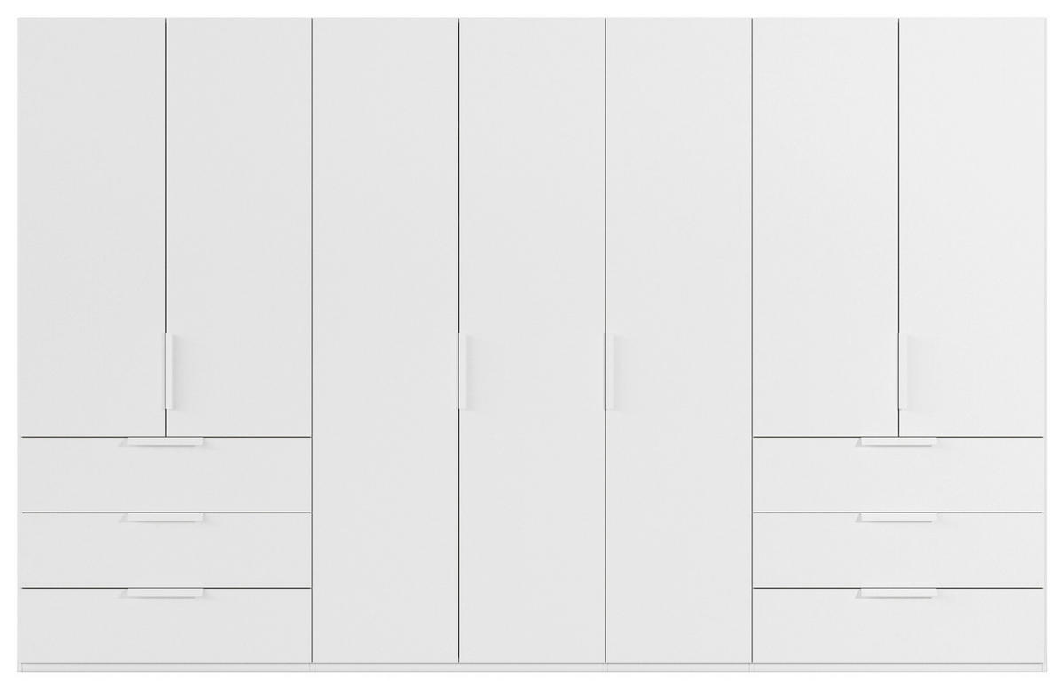DREHTÜRENSCHRANK 350/223/61 cm,  in Weiß, 7-türig  - Weiß, Basics, Holzwerkstoff/Metall (350/223/61cm) - Novel