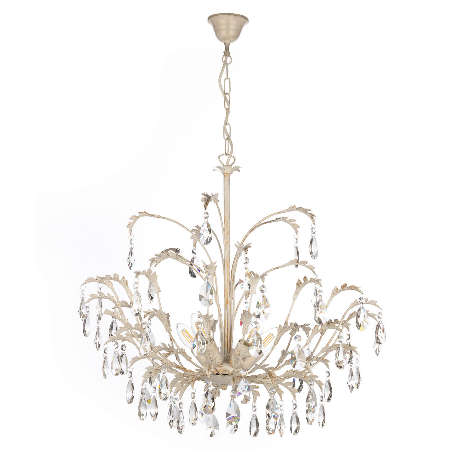 KRISTALL-HÄNGELEUCHTE 55/55/85 cm   - Cognac, KONVENTIONELL, Metall (55/55/85cm)