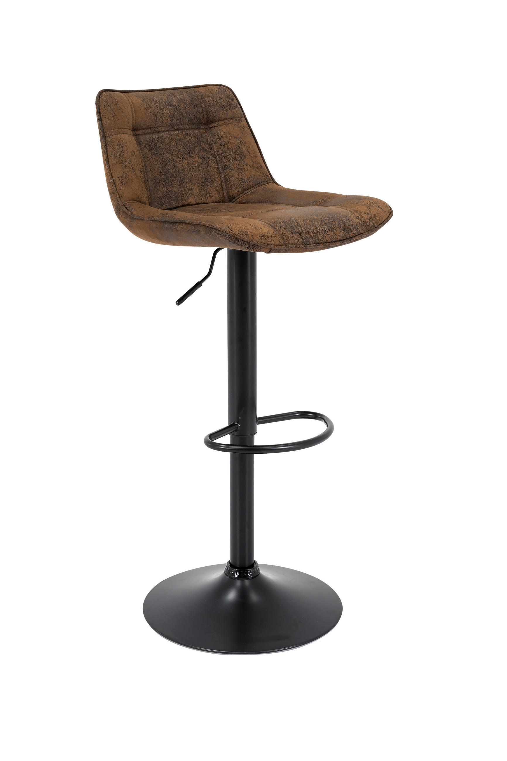 BARHOCKER Webstoff Braun Eisen  - Schwarz/Braun, MODERN, Textil/Metall (44/105/49cm) - MID.YOU