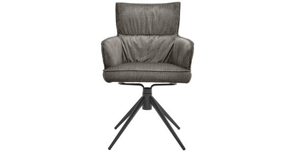 ARMLEHNSTUHL in Eisen Velours - Schwarz/Grau, Design, Textil/Metall (58/91/62cm) - Dieter Knoll