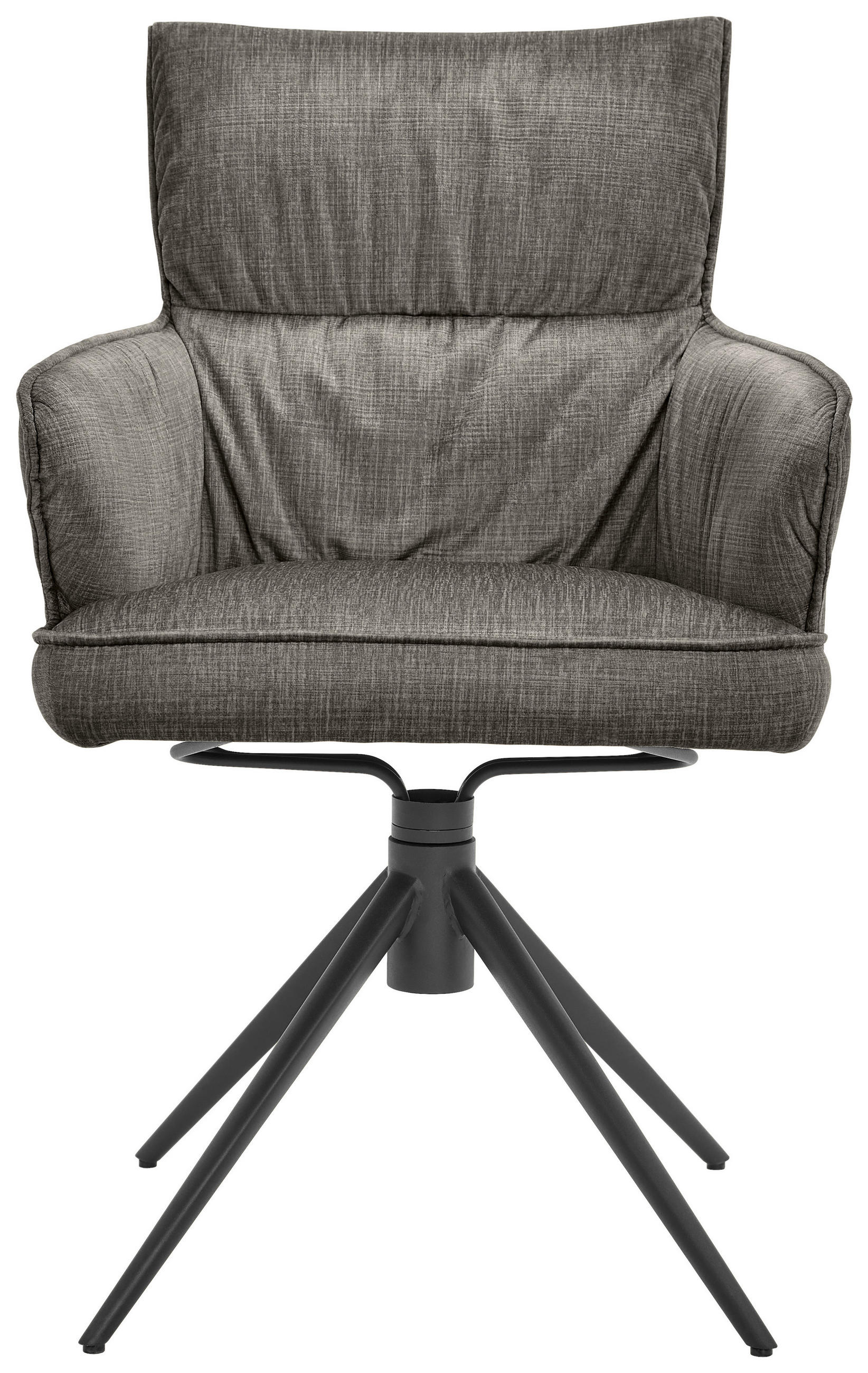 ARMLEHNSTUHL  in Eisen Velours  - Schwarz/Grau, Design, Textil/Metall (58/91/62cm) - Dieter Knoll