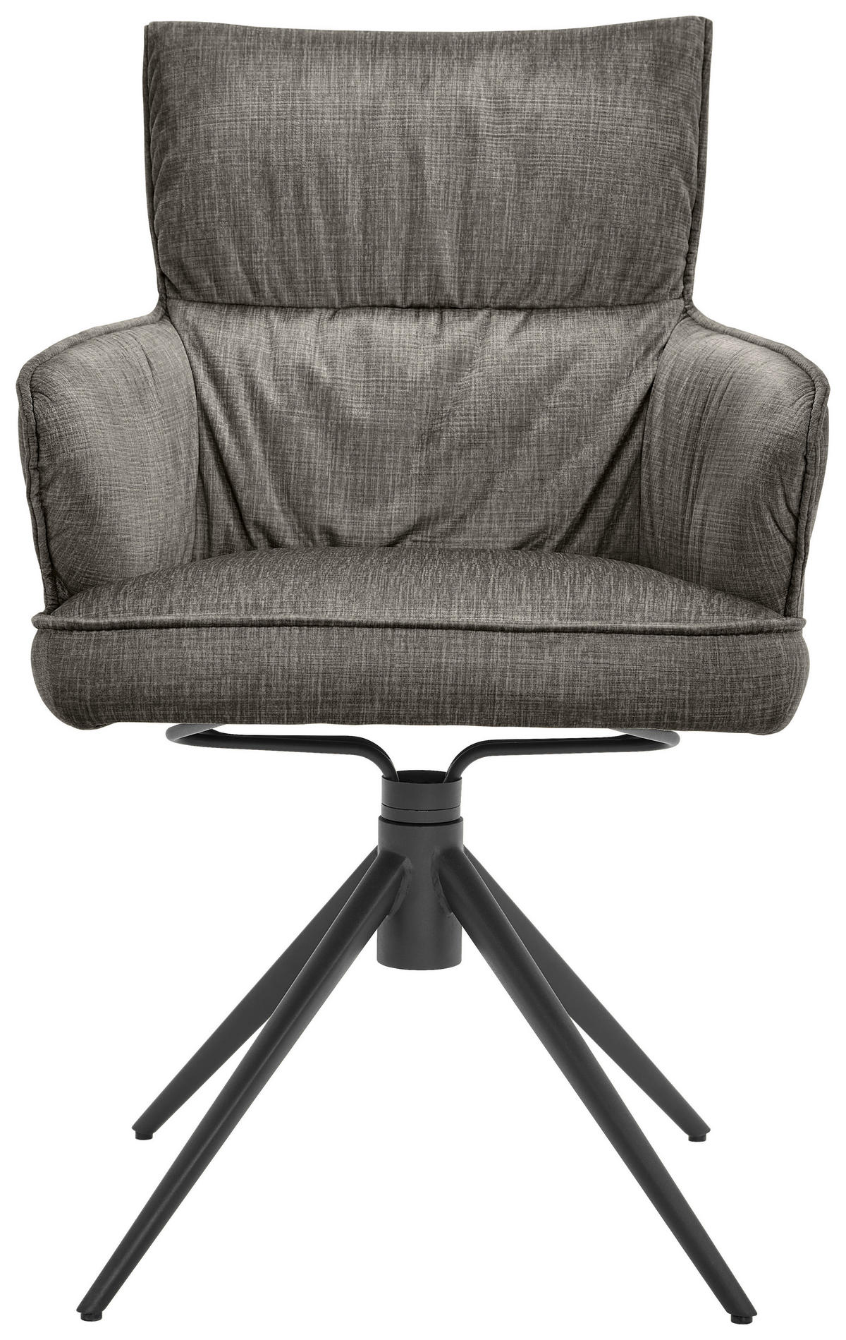 ARMLEHNSTUHL  in Eisen Velours  - Schwarz/Grau, Design, Textil/Metall (58/91/62cm) - Dieter Knoll