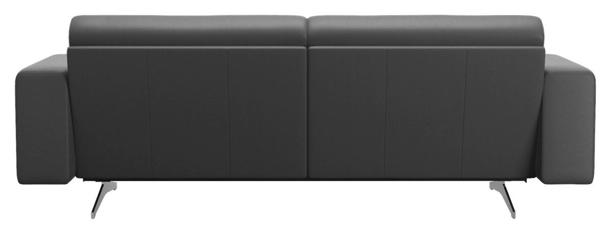 ECKSOFA Dunkelgrau Echtleder Rücken echt  - Chromfarben/Dunkelgrau, Design, Leder/Metall (165/228cm) - Stressless