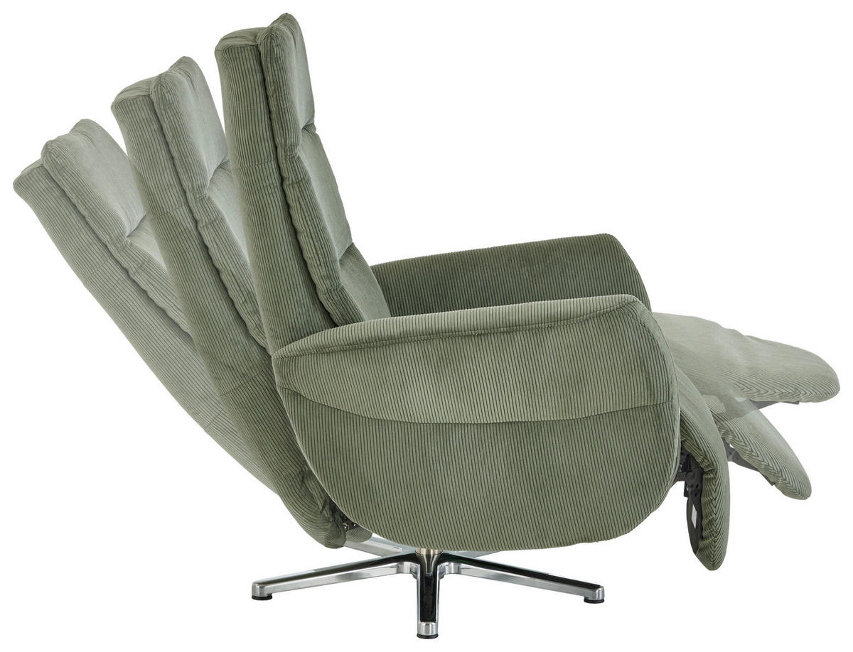 RELAXSESSEL in Textil Dunkelgrün  - Chromfarben/Dunkelgrün, Design, Textil/Metall (78/113/83cm) - Beldomo Speed