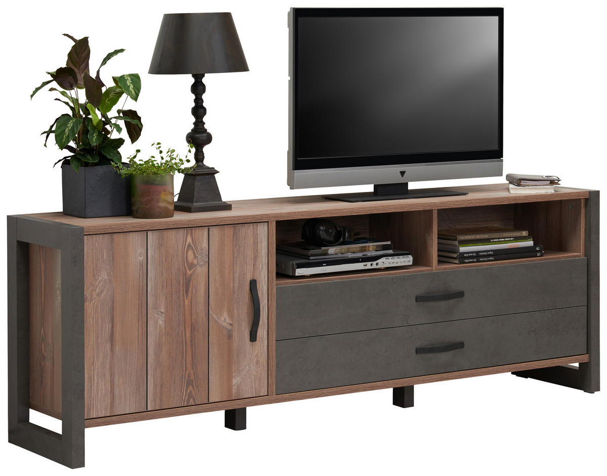 TV-ELEMENT barve bora, temno siva  - barve bora/temno siva, Trend, kovina/umetna masa (189,5/67,8/43,1cm) - Carryhome