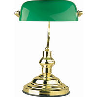 SCHREIBTISCHLEUCHTE 25/36 cm   - Grün, LIFESTYLE, Glas/Metall (25/36cm)