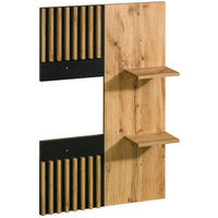 WANDPANEEL Schwarz, Eiche Wotan  - Eiche Wotan/Schwarz, MODERN, Holzwerkstoff (74/107,1/16,6cm) - home24