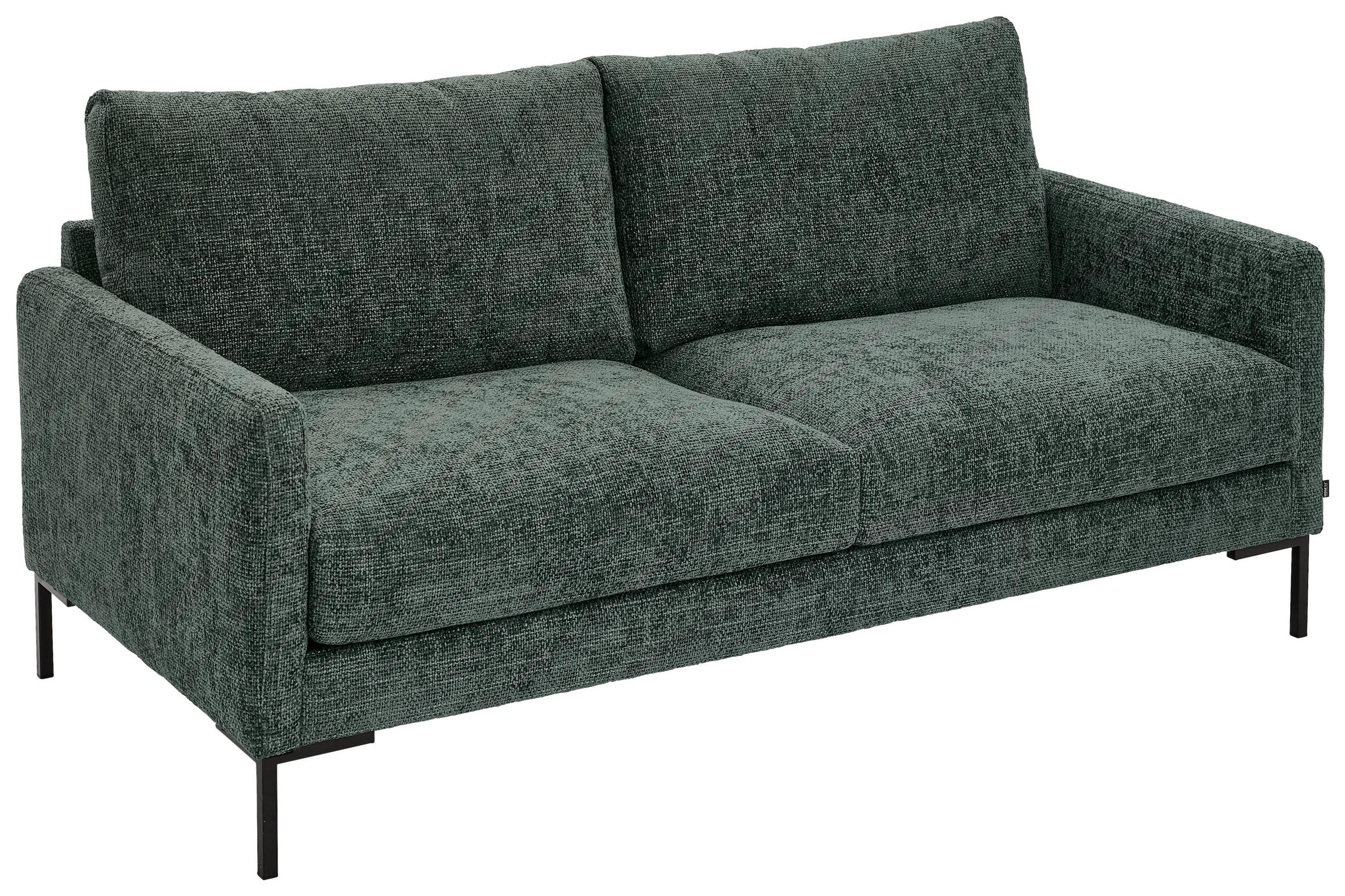 2,5-SITZER in Webstoff Dunkelgrün  - Dunkelgrün/Schwarz, Konventionell, Textil/Metall (176/78/90cm) - MID.YOU