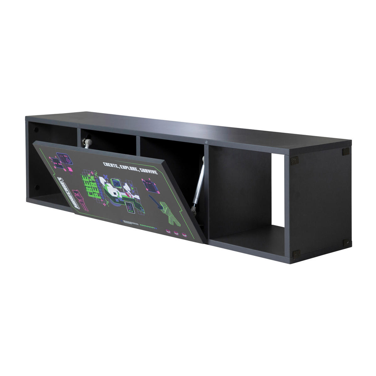 REGAL Anthrazit  - Anthrazit, MODERN, Holzwerkstoff (124/32/32cm) - Minecraft