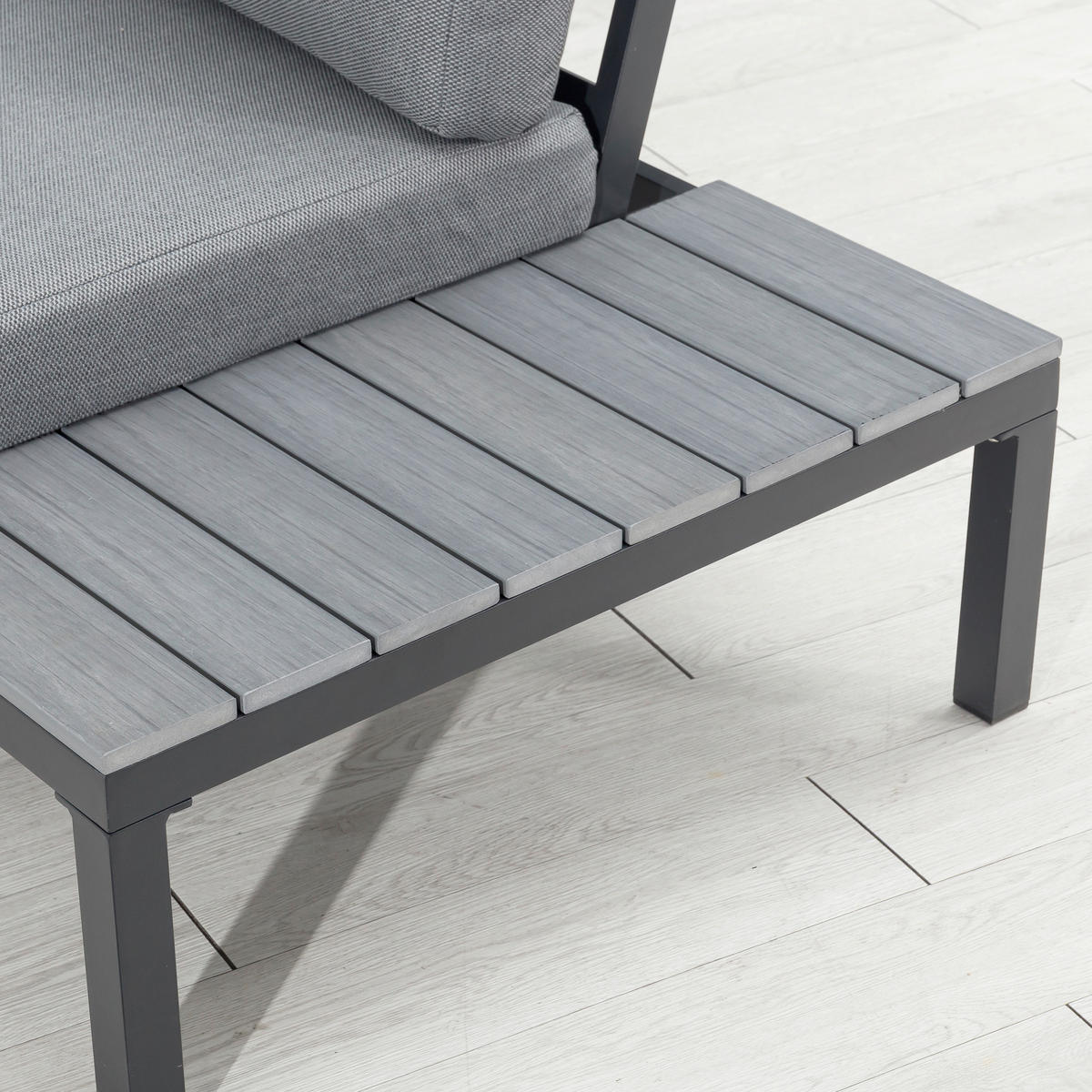 LOUNGEGARNITUR 251/251 cm Aluminium  - Anthrazit/Grau, MODERN, Textil/Metall (251/251cm)