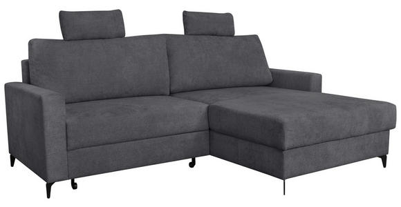 ECKSOFA Anthrazit Struktur  - Anthrazit/Schwarz, KONVENTIONELL, Textil/Metall (230/164cm) - Carryhome