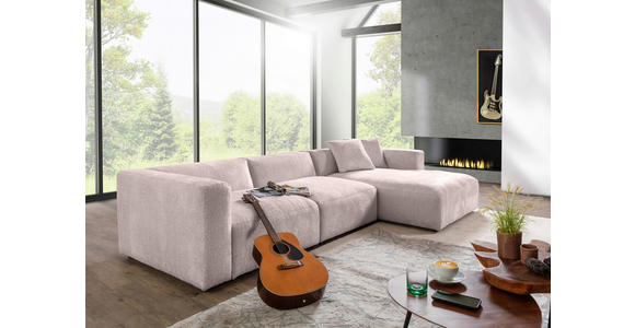 ECKSOFA  in Chenille Rosa  323/178 cm  - Schwarz/Rosa, MODERN, Kunststoff/Textil (323/178cm) - Carryhome