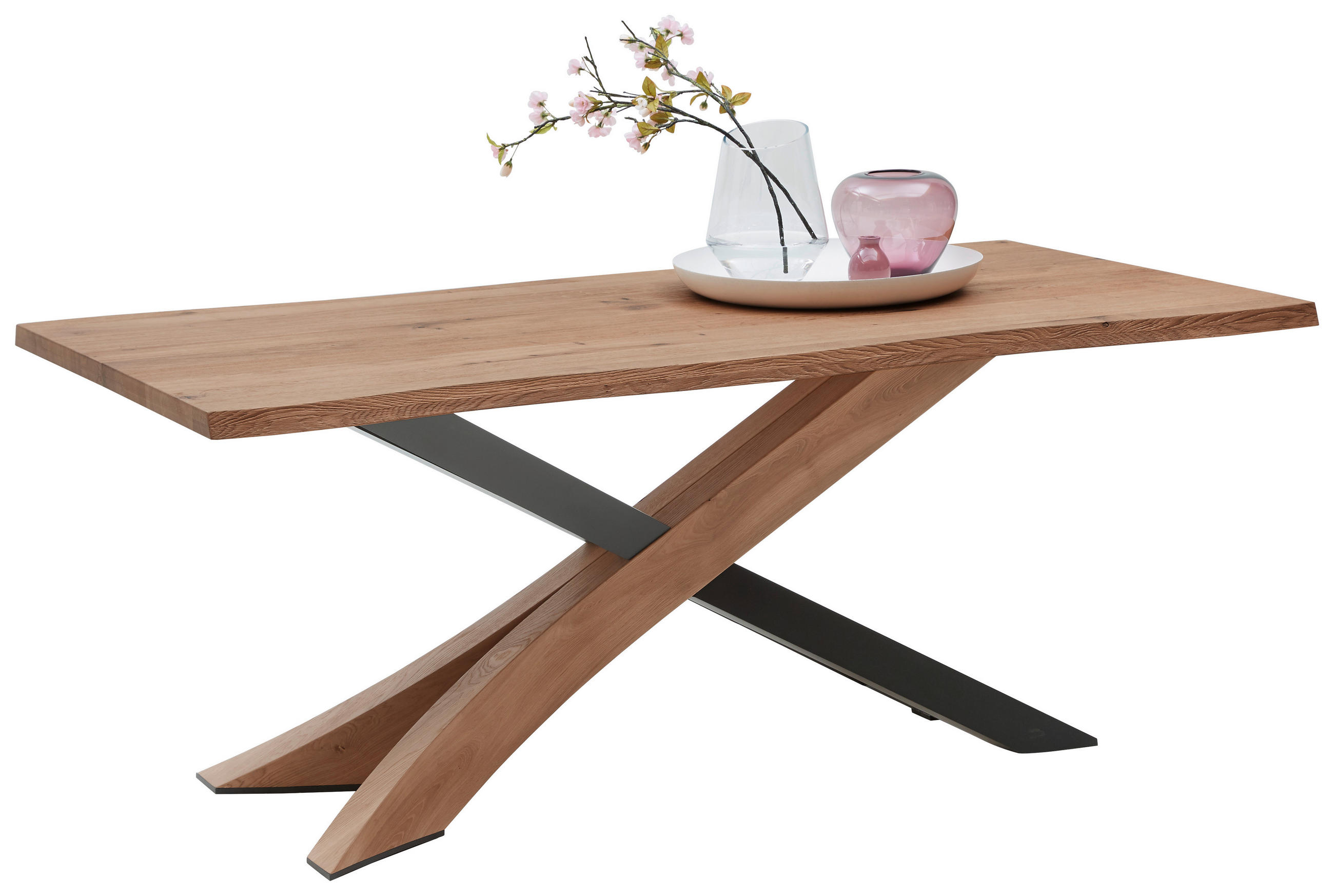 ESSTISCH in Holz, Metall 190/95/76 cm  - Eichefarben/Anthrazit, Natur, Holz/Metall (190/95/76cm) - Valnatura