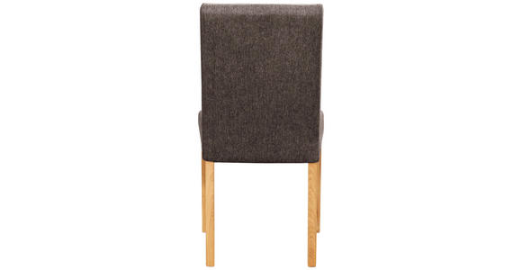 STUHL Webstoff Braun, Eichefarben Eiche vollmassiv  - Eichefarben/Braun, KONVENTIONELL, Holz/Textil (47/94/59cm) - Linea Natura