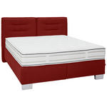 BOXSPRINGBETT 180/200 cm  in Rot  - Chromfarben/Rot, KONVENTIONELL, Textil (180/200cm) - Dieter Knoll