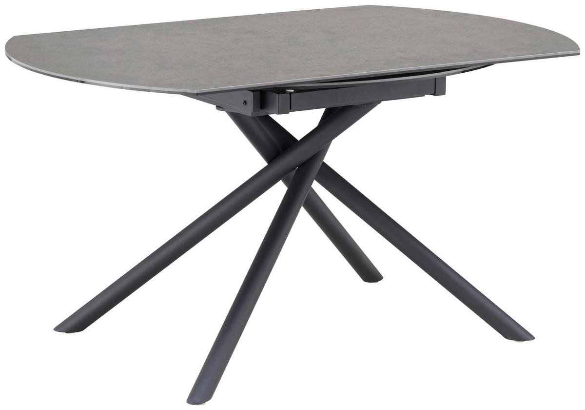 JEDILNA MIZA, antracit, črna  - črna/antracit, Trendi, kovina/steklo (90-140/76/140cm) - MID.YOU
