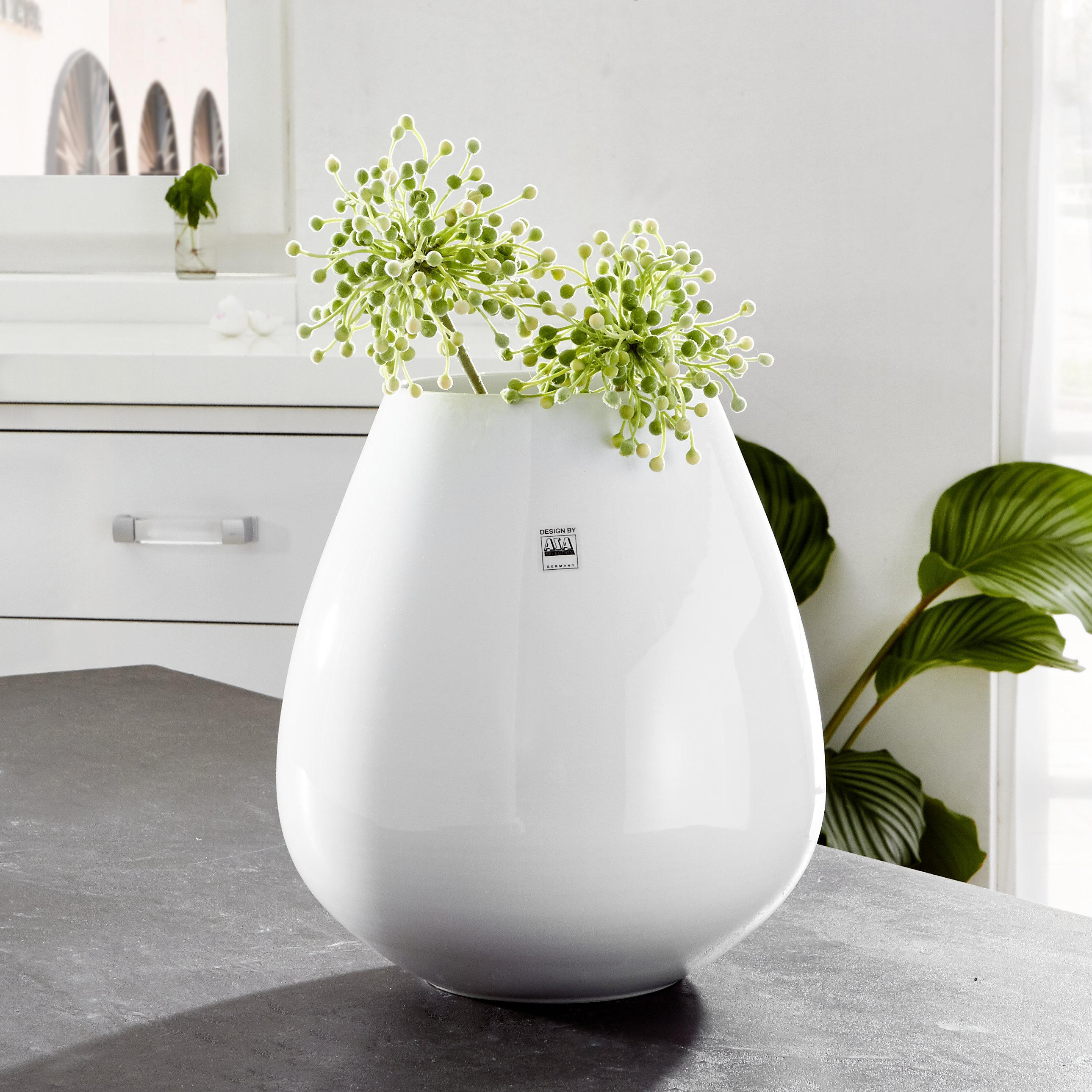 VASE  - Weiss, Basics, Keramik (28/32cm) - ASA