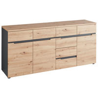 COMODĂ CU UșI 180/82/44 cm  - grafit/stejar Artisan, Design, plastic/material pe bază de lemn (180/82/44cm) - Voleo