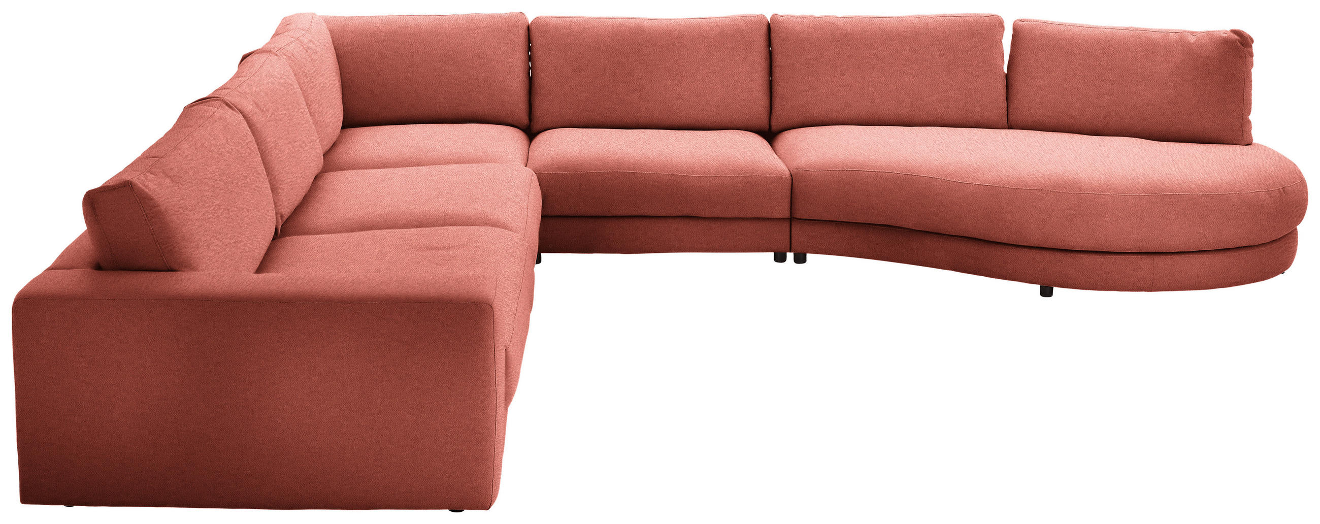 ECKSOFA in Flachgewebe Orange  - Schwarz/Orange, Design, Kunststoff/Textil (365/425cm) - Lomoco