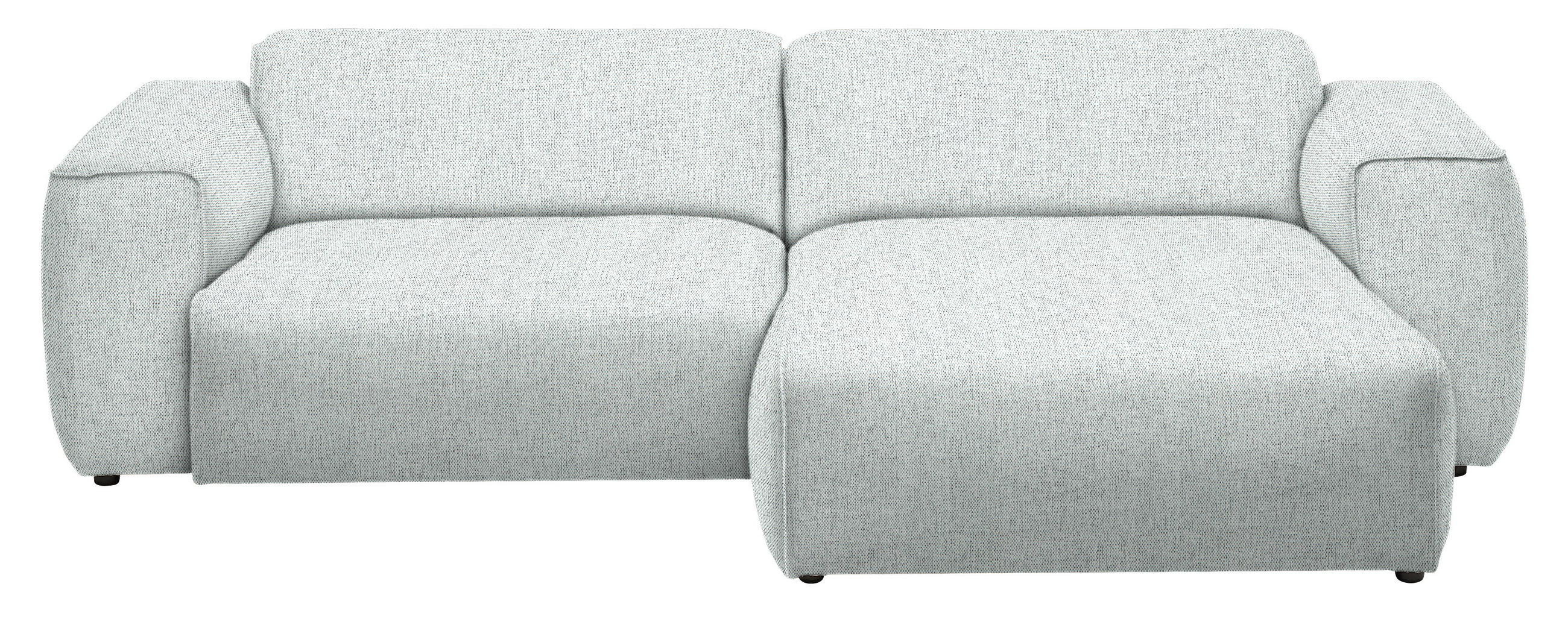 ECKSOFA in Webstoff Hellgrau  265/171 cm  - Hellgrau/Schwarz, Design, Kunststoff/Textil (265/171cm) - home24
