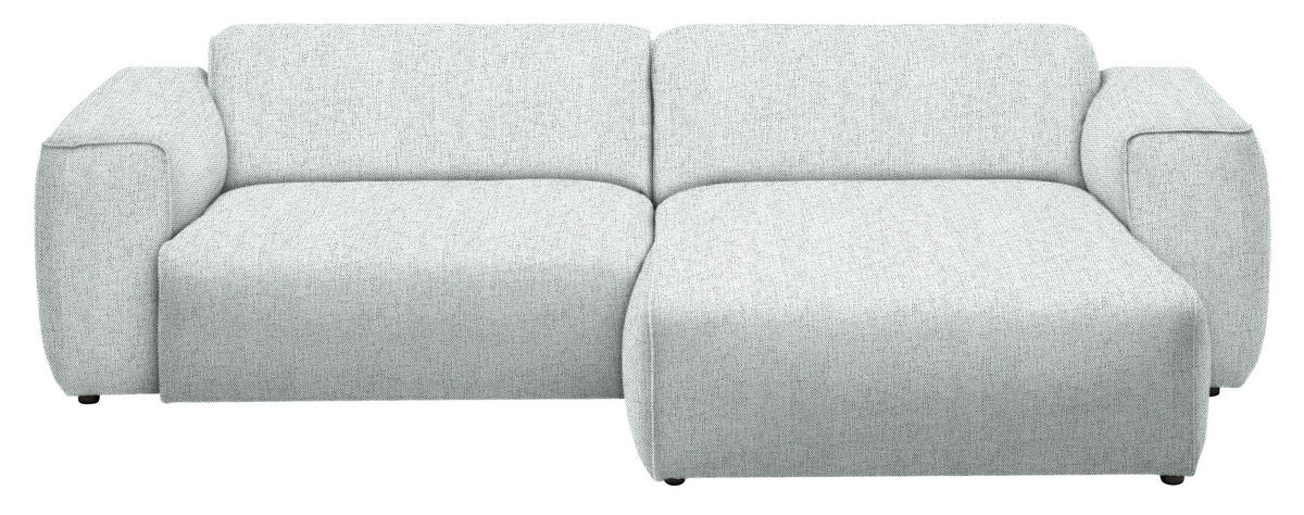 ECKSOFA in Webstoff Hellgrau  265/171 cm  - Hellgrau/Schwarz, Design, Kunststoff/Textil (265/171cm) - home24