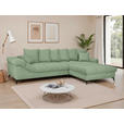 ECKSOFA Pastellgrün Cord Rückenkissen, Armlehnenkissen, Rücken echt  - Pastellgrün/Schwarz, KONVENTIONELL, Textil/Metall (332/231cm) - Carryhome
