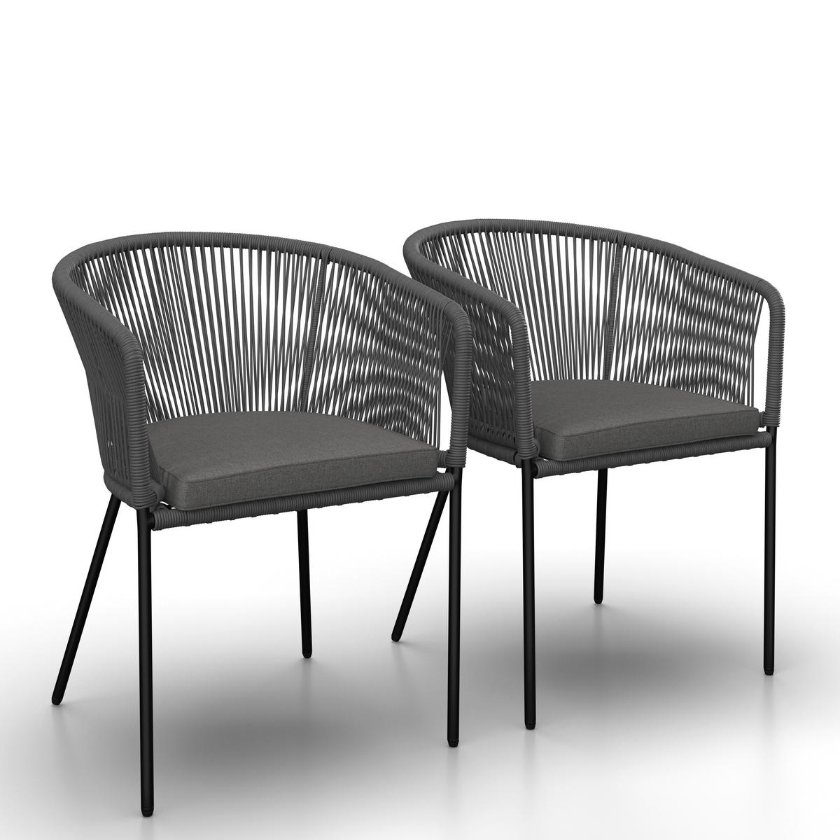 SET STOLICA ZA BAŠTU - tamnosiva, Moderno, metal/tekstil (56/78/59cm) - Bessagi Garden