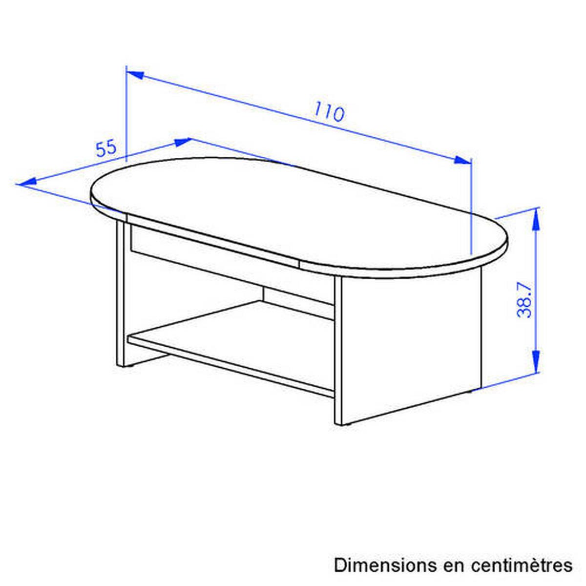 COUCHTISCH Couchtisch 110/55/39 cm oval Eichefarben  - Eichefarben, Design, Holzwerkstoff (110/55/39cm) - MID.YOU