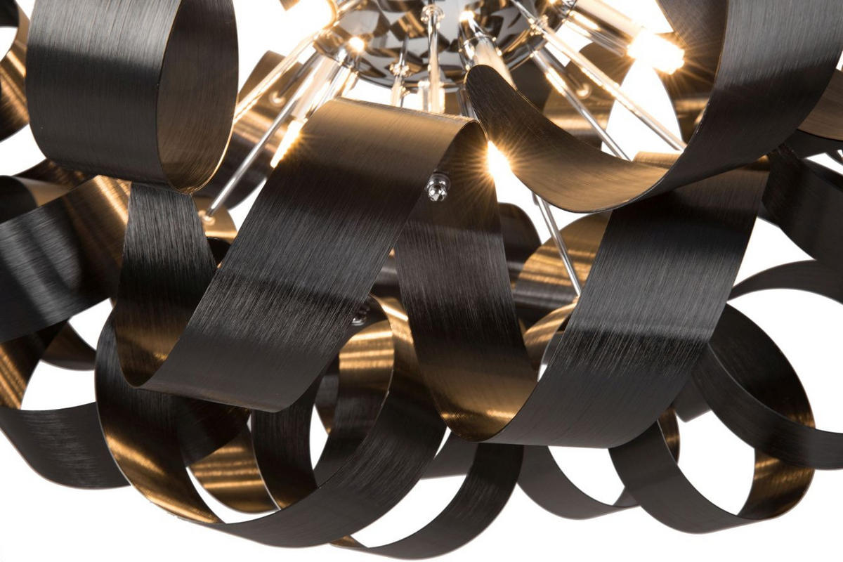 LED-DECKENLEUCHTE 42/24 cm   - Chromfarben/Schwarz, Design, Metall (42/24cm) - Ambiente
