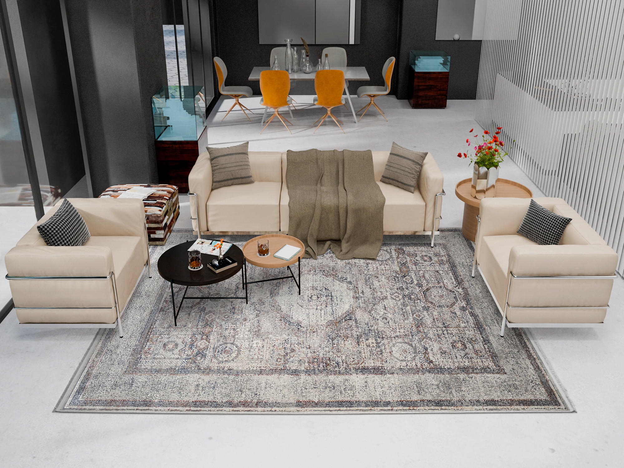 TEPPICH 67/130 cm Orinthalus Grau, Beige  - Beige/Grau, Design, Textil (67/130cm) - Novel