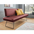 SITZBANK in Metall, Textil Schwarz, Bordeaux  - Bordeaux/Schwarz, Design, Textil/Metall (195/91/65cm) - Dieter Knoll
