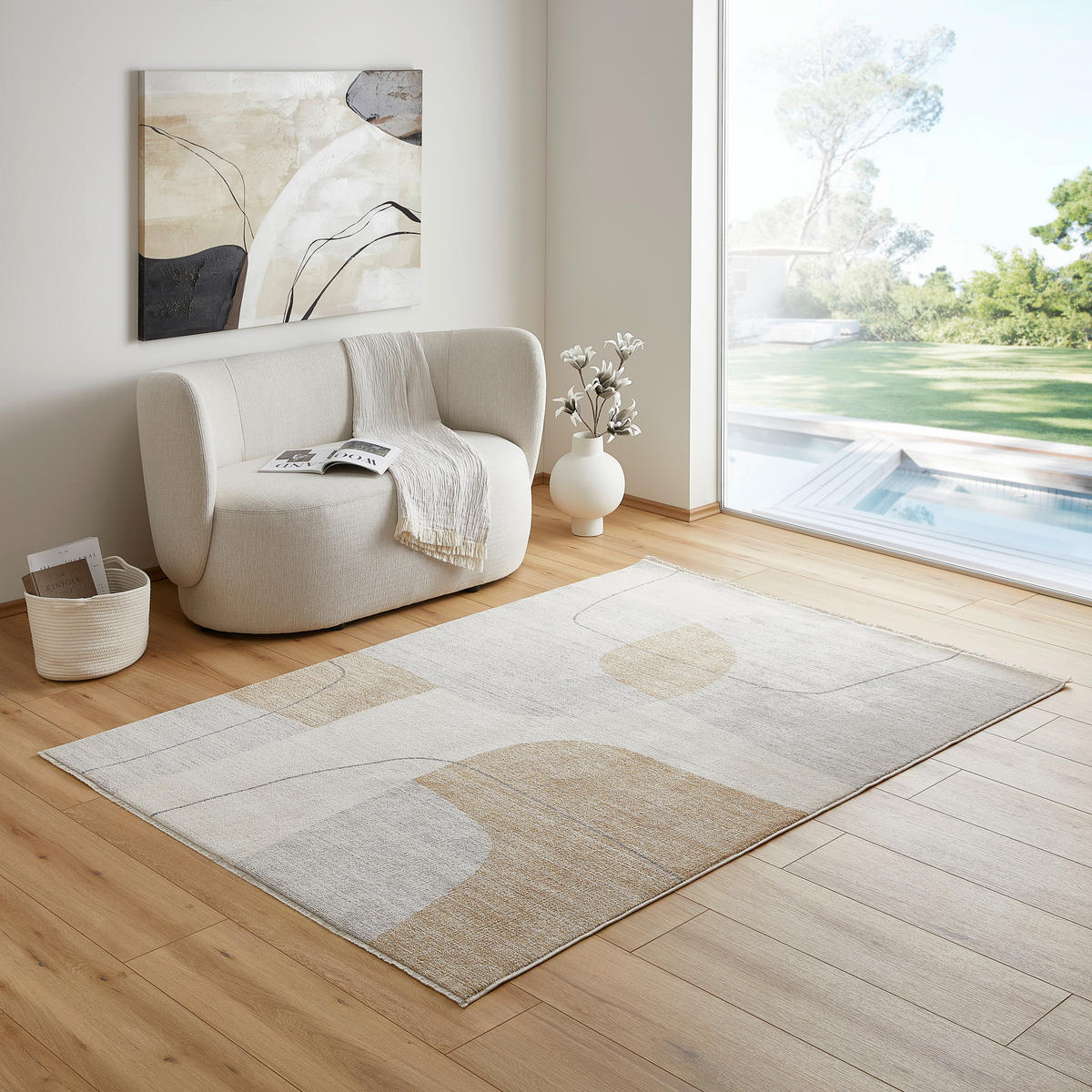WEBTEPPICH 133/200 cm Columbus Gelb  - Gelb, Design, Textil (133/200cm) - Novel