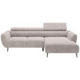 ECKSOFA  in Cord Naturfarben  277/174 cm  - Schwarz/Naturfarben, KONVENTIONELL, Textil/Metall (277/174cm) - Carryhome