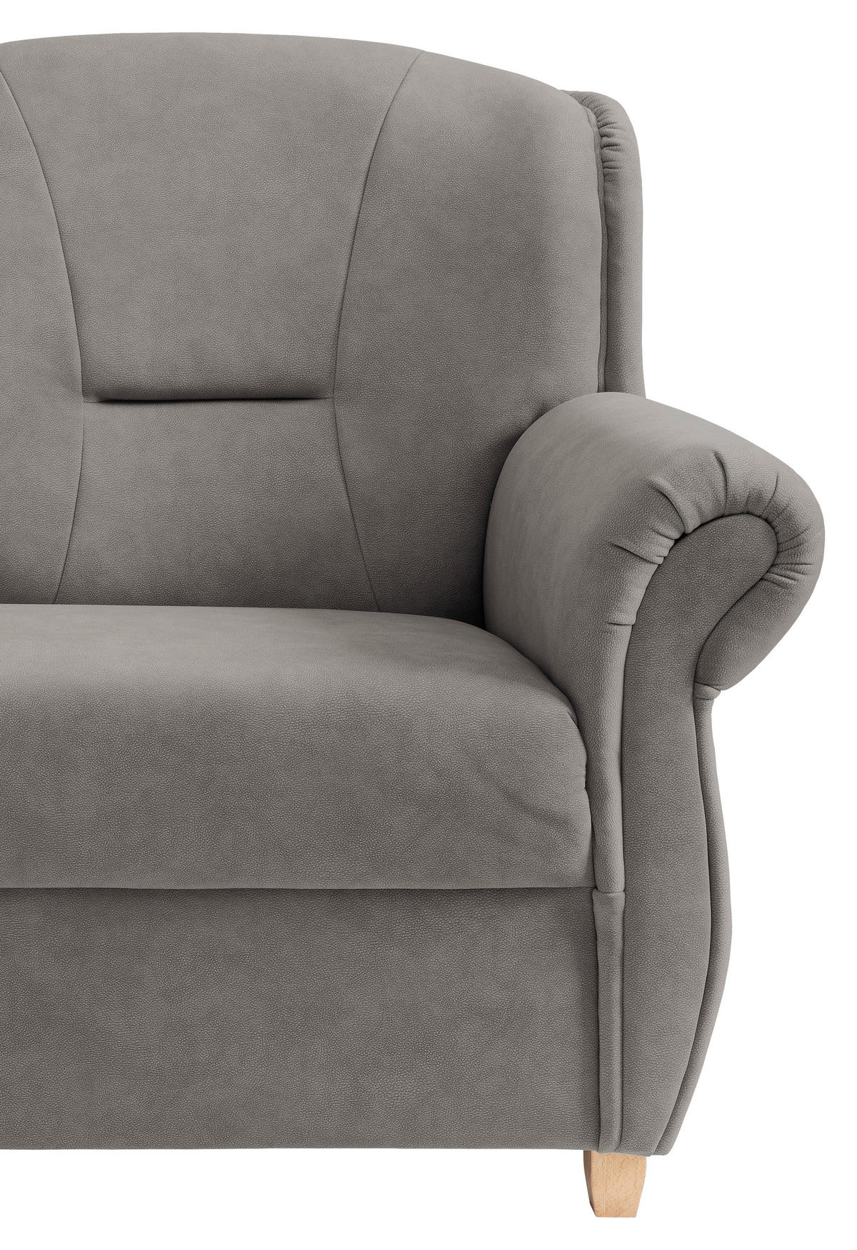 3-SITZER-SOFA Mikrofaser Grau  - Wildeiche/Grau, Konventionell, Holz/Textil (220/98/90cm) - Livetastic