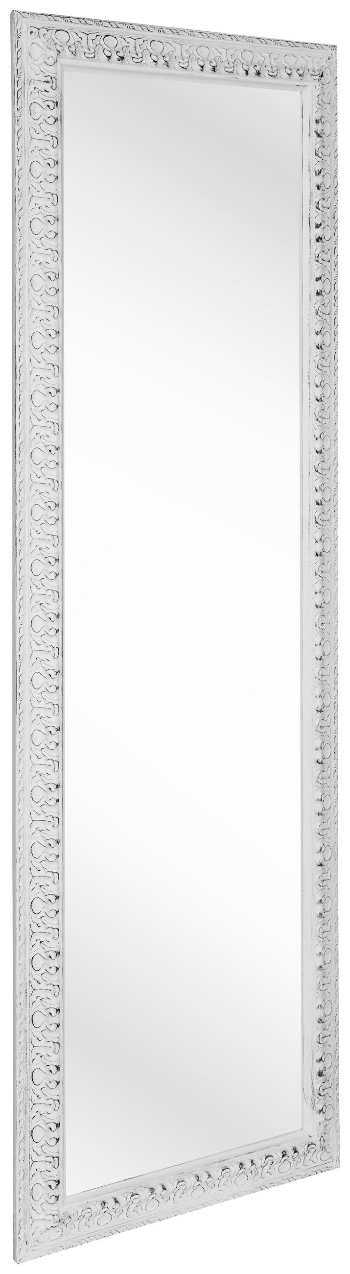 ZIDNO OGLEDALO  50/150/3 cm     - bela, Lajfstajl, staklo/drvo (50/150/3cm) - Carryhome