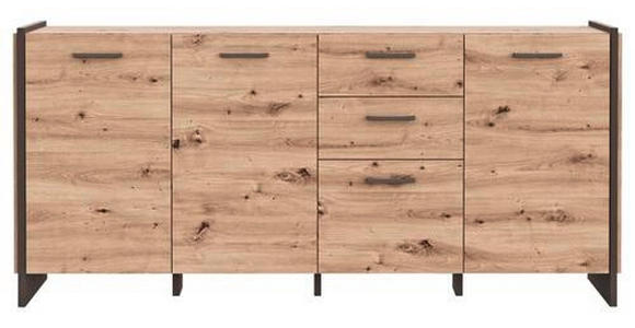 SIDEBOARD 186,5/86,1/41,3 cm  - Eiche Artisan/Grau, MODERN, Holzwerkstoff/Kunststoff (186,5/86,1/41,3cm) - Hom`in