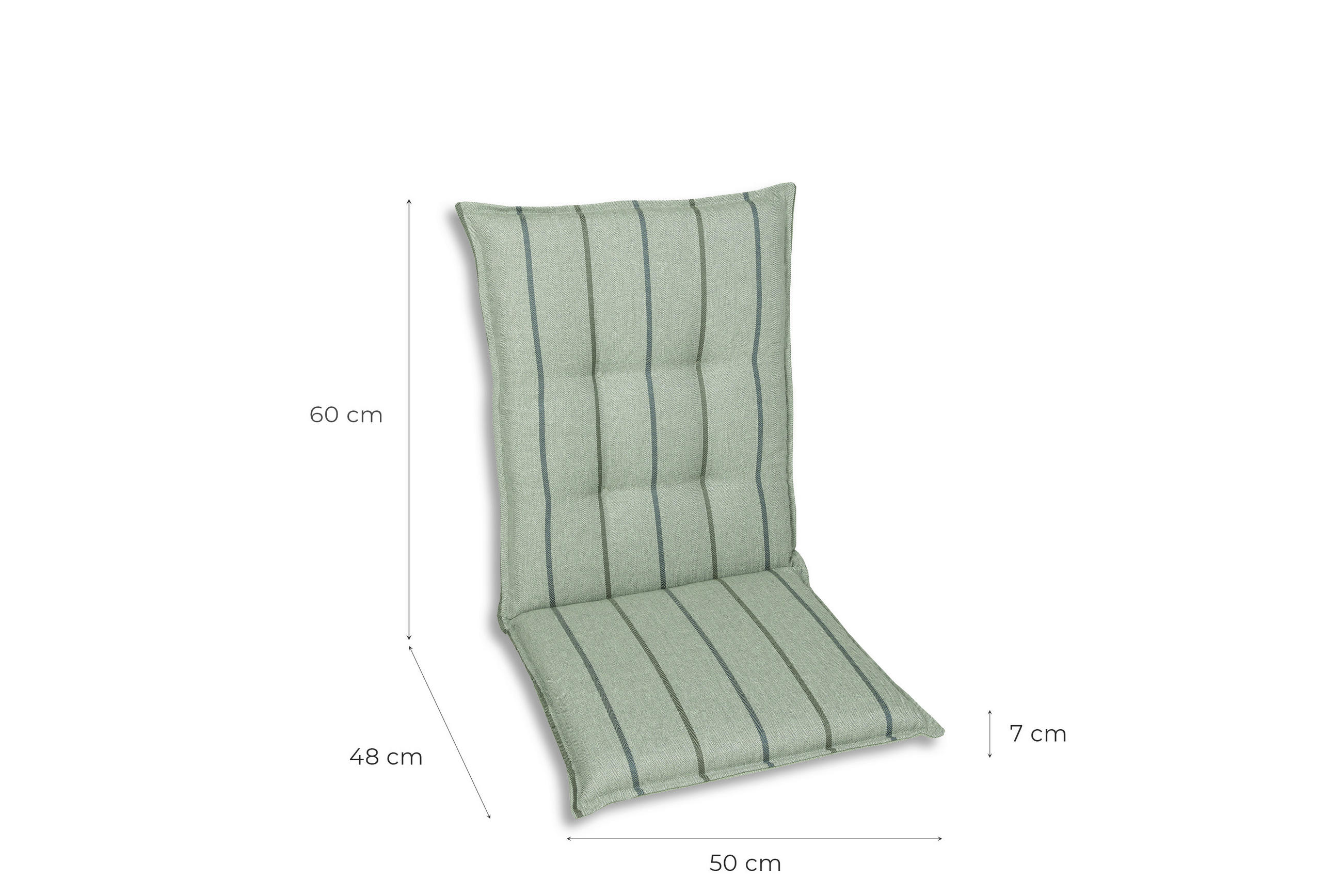 SESSELAUFLAGENSET in Hellgrün Streifen  - Hellgrün, Basics, Textil (50/7/108cm)