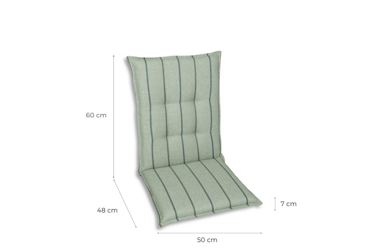 SESSELAUFLAGENSET in Hellgrün Streifen  - Hellgrün, Basics, Textil (50/7/108cm)