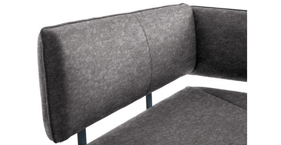 ECKBANK 140/180 cm in Grau, Schwarz - Schwarz/Grau, MODERN, Textil/Metall (140/180cm) - Cantus
