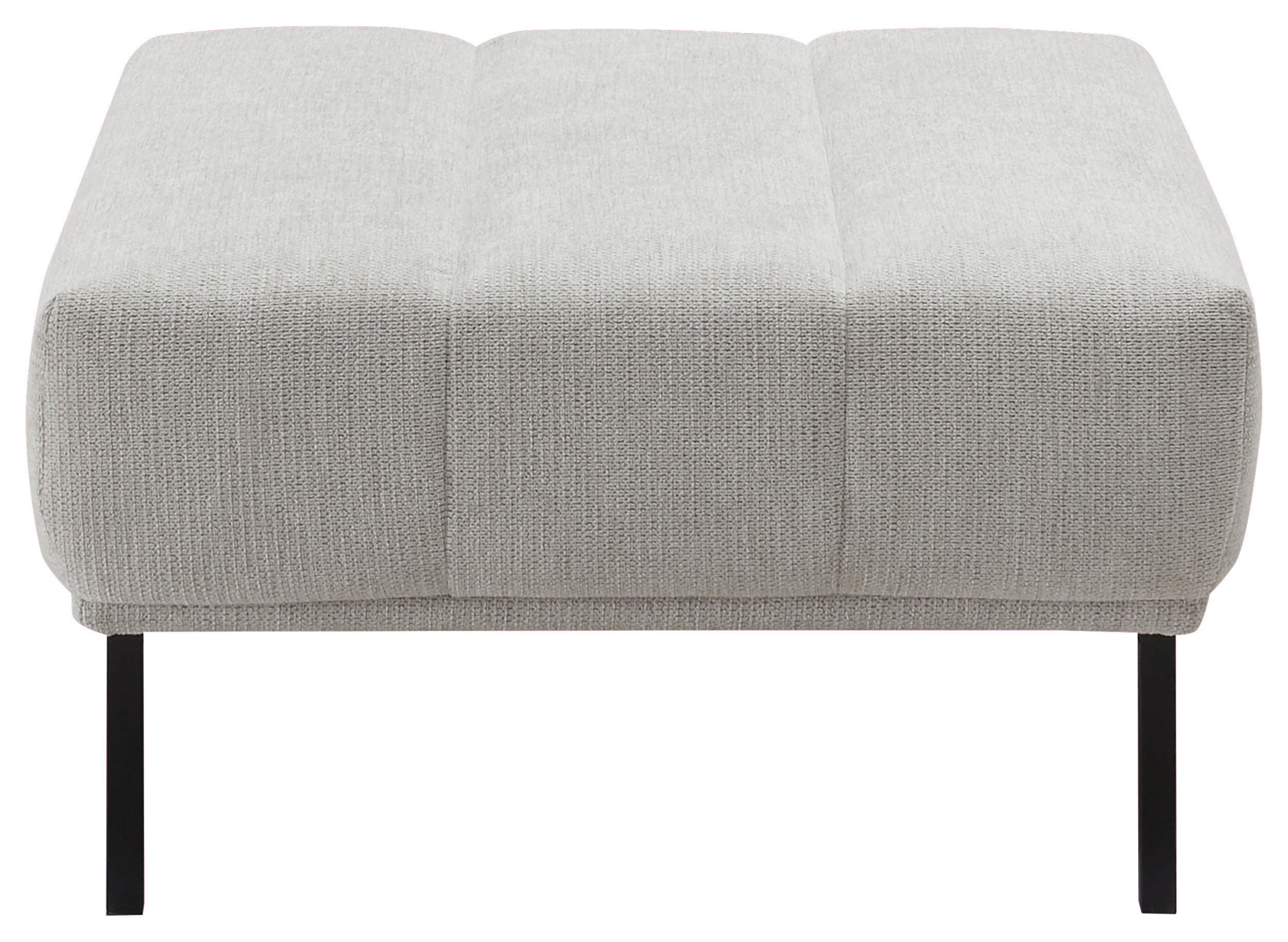 HOCKER Flachgewebe Creme  - Creme/Schwarz, Design, Textil/Metall (80/46/80cm) - Pure Home Lifestyle