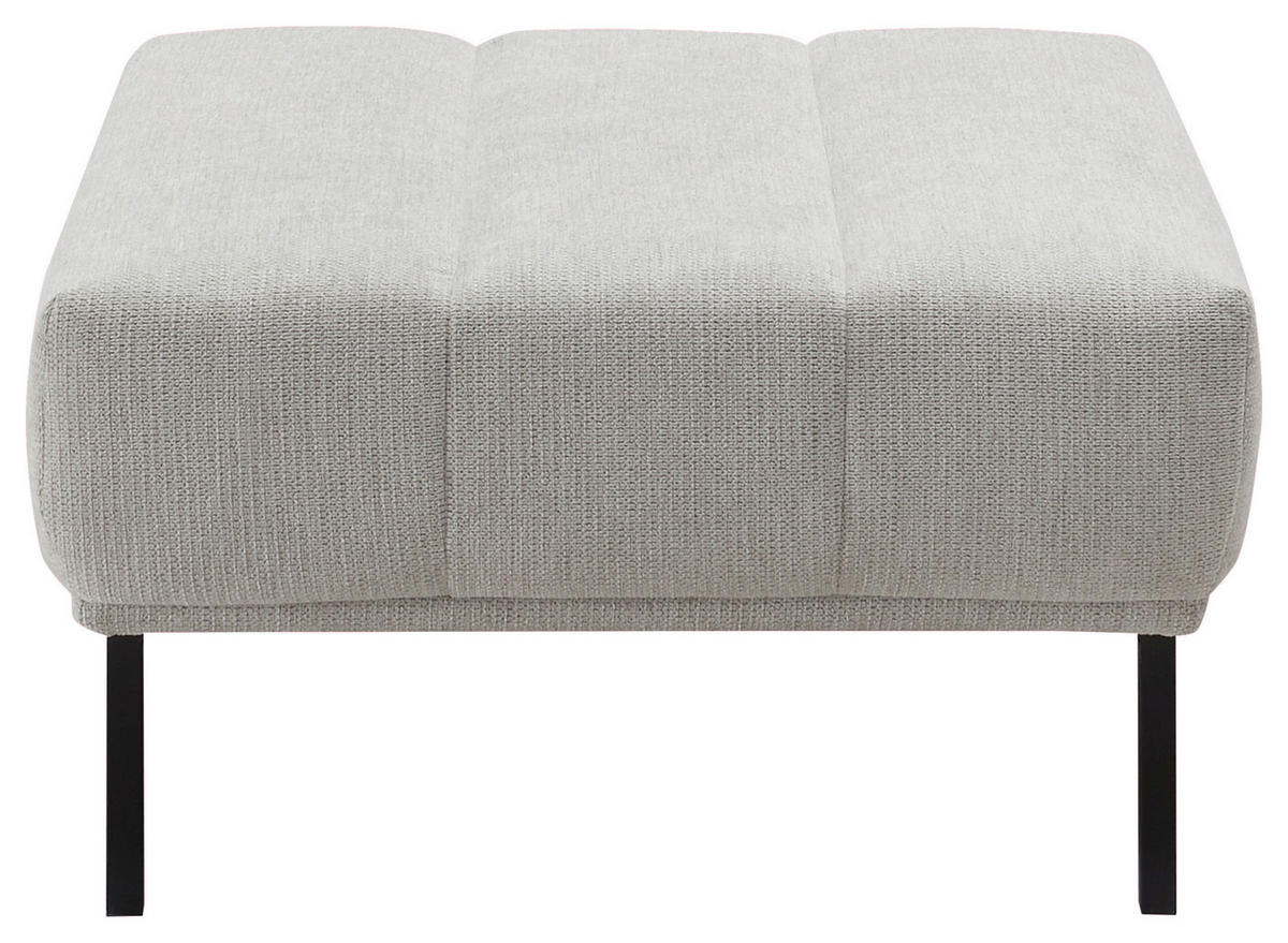 HOCKER in Textil Creme  - Creme/Schwarz, Design, Textil/Metall (80/46/80cm) - Pure Home Lifestyle