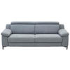 3-SITZER-SOFA in Chenille Pastellblau  - Pastellblau/Schwarz, Design, Textil/Metall (218/104/104cm) - Valdera